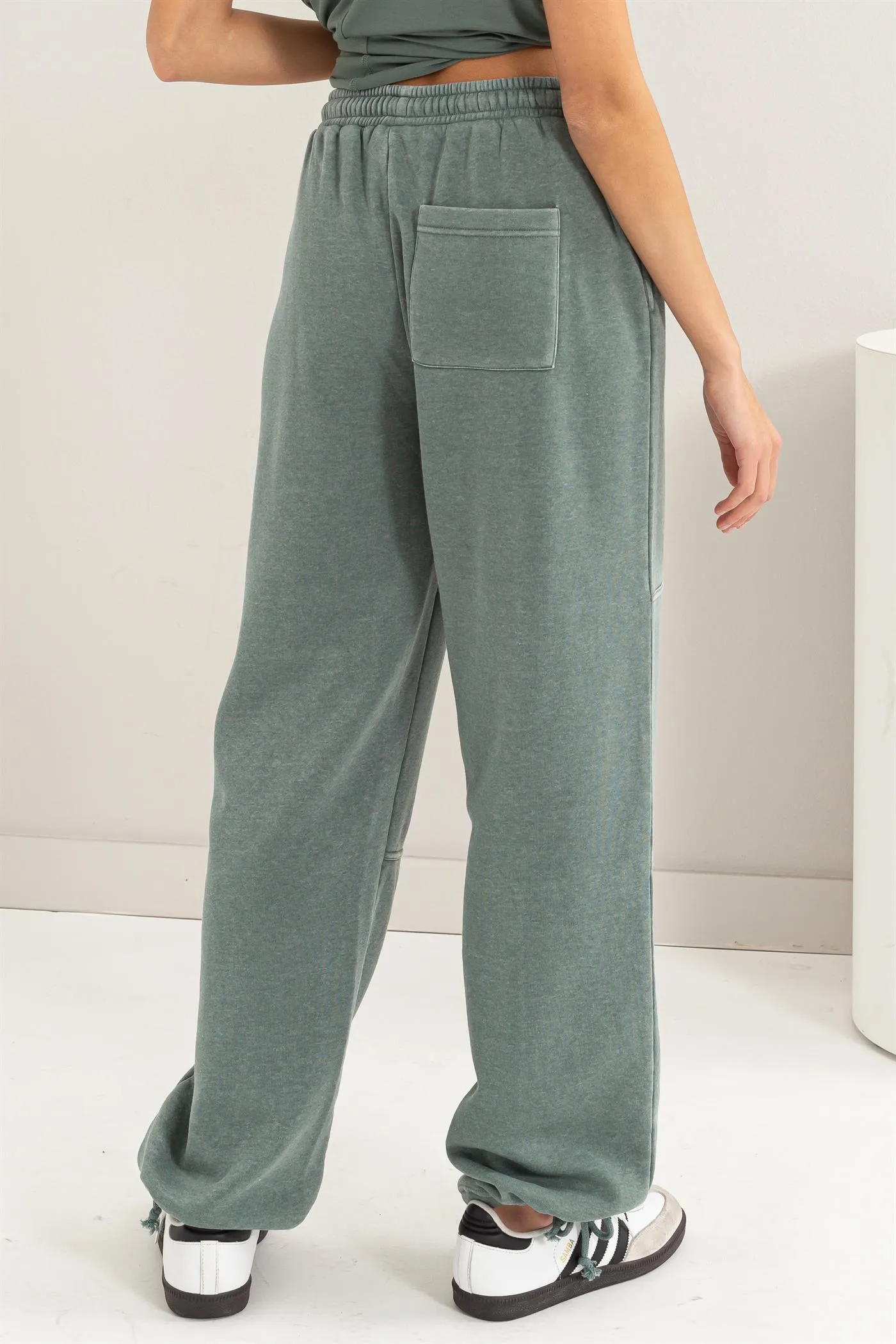 DZ24A840-High Waist Wide Leg Drawstring Pants