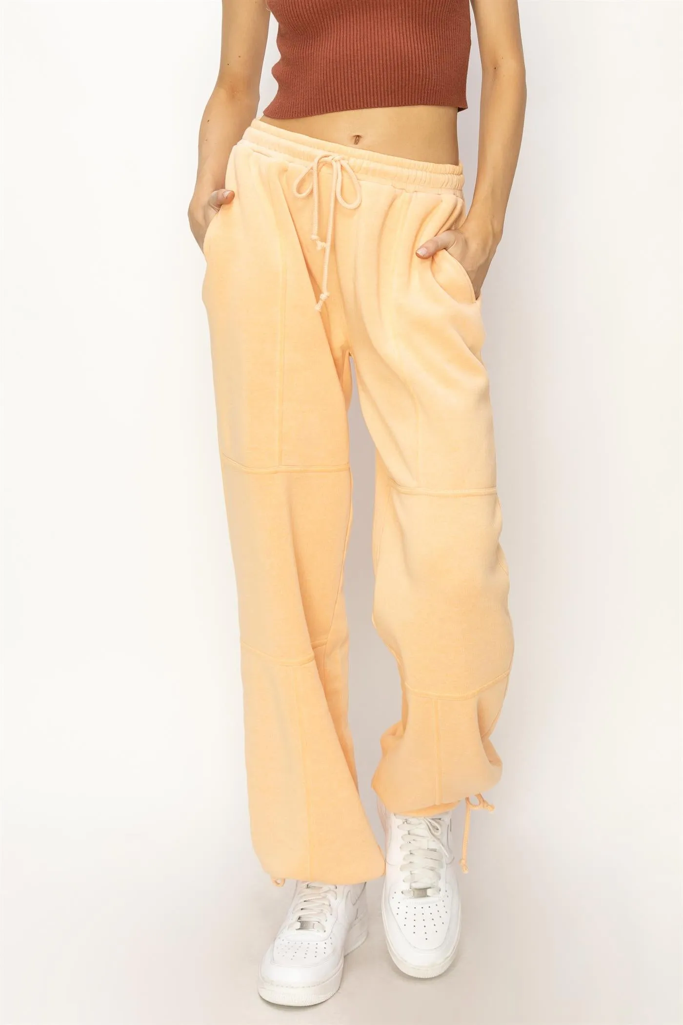 DZ24A840-High Waist Wide Leg Drawstring Pants