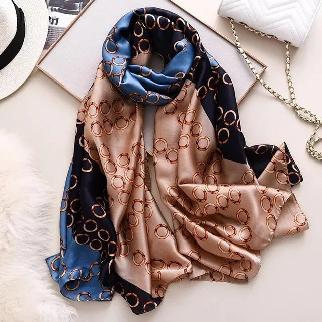 Fashion Silk Scarf Printed Bandana Shawl #LZ063