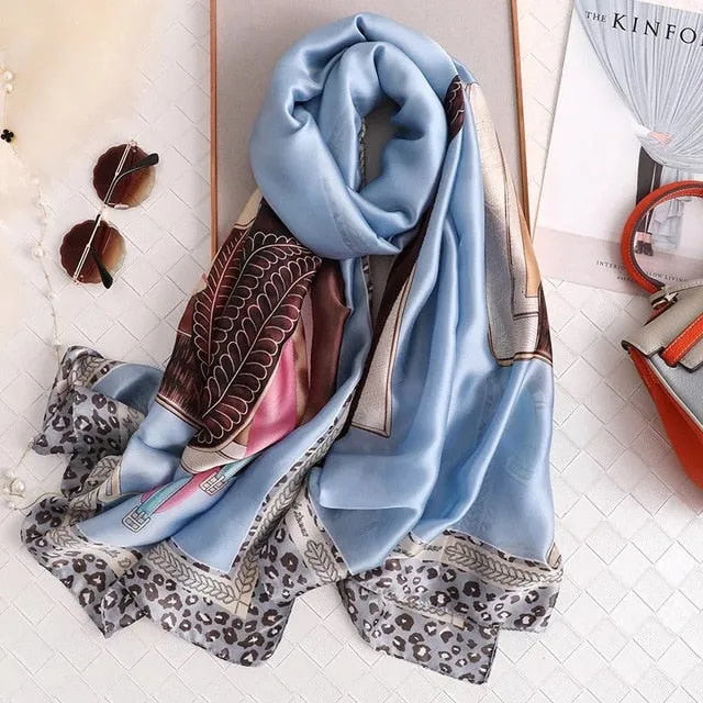 Fashion Silk Scarf Printed Bandana Shawl #LZ063