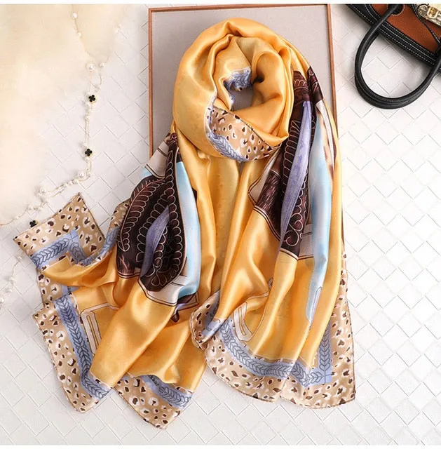 Fashion Silk Scarf Printed Bandana Shawl #LZ063