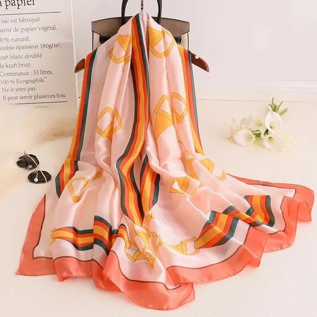 Fashion Silk Scarf Printed Bandana Shawl #LZ063