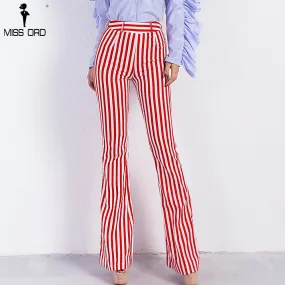 Fashion Striped High Waist Casual Pants