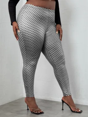 Fish Scales Long Plus Size Leggings