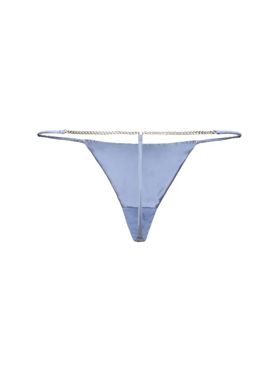 Fleur Du Mal   Chain luxe satin silk thong 