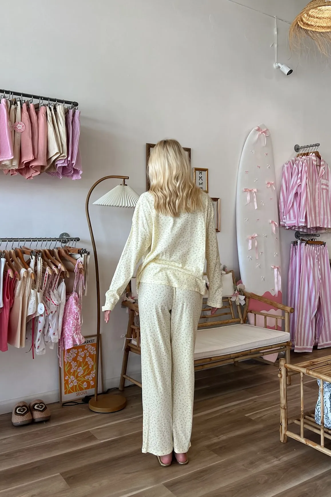 Floral Pajama Pants in Yellow