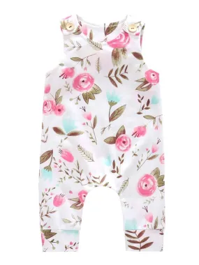 Flower Sleeveless Baby Girl Summer  Jumpsuit