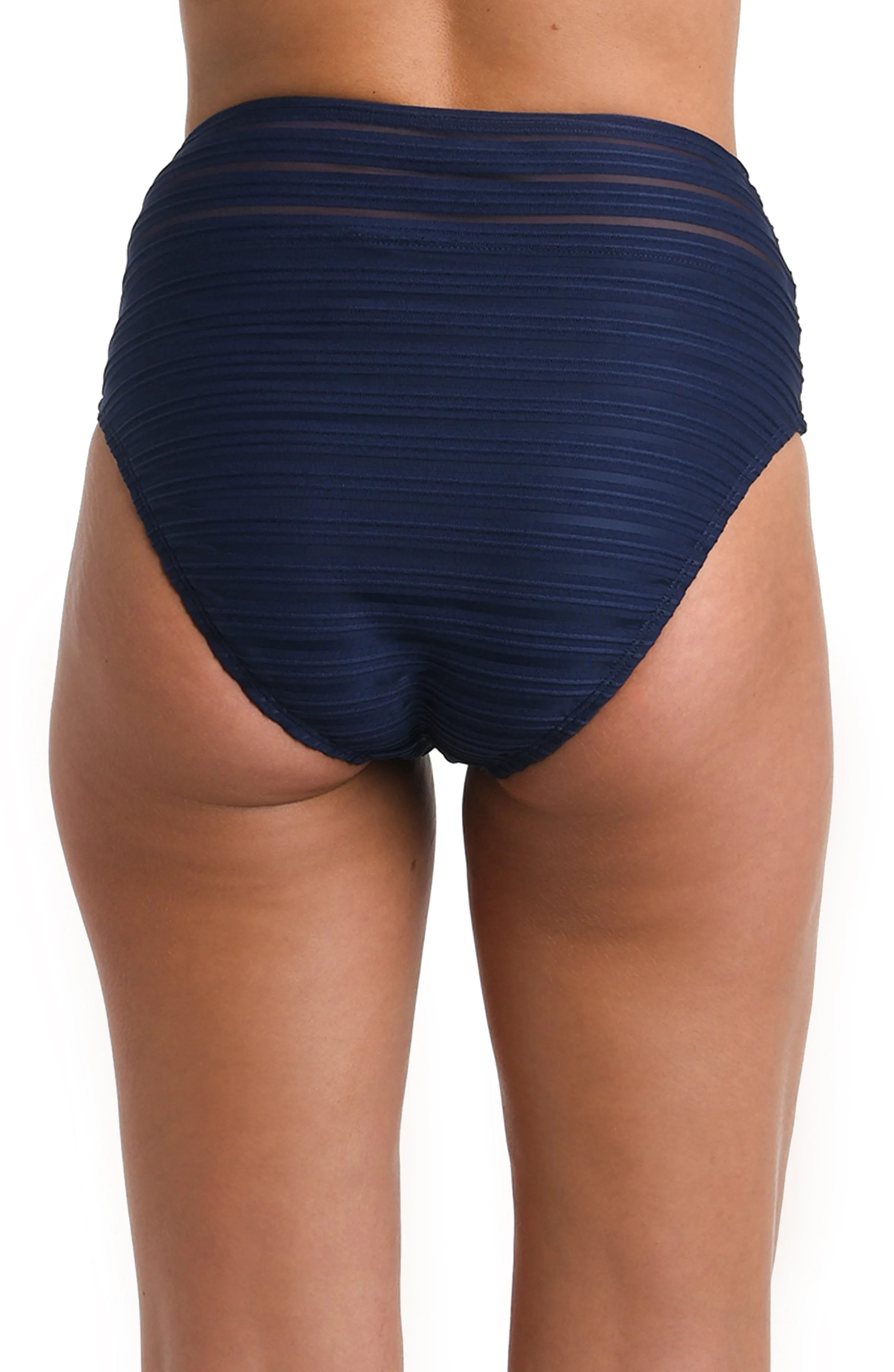 Fluid Lines High-Waist Bottom w/ Mesh Detail