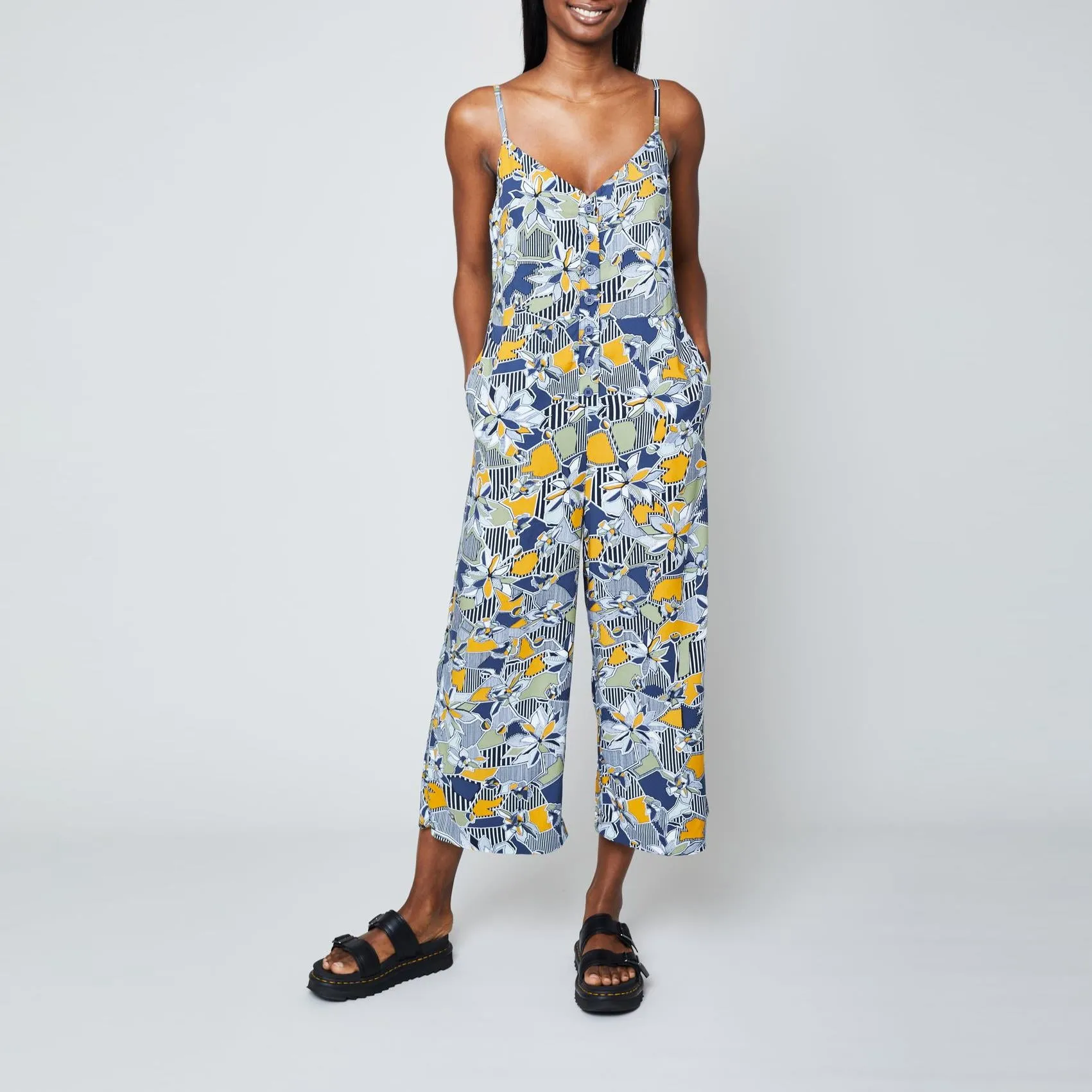 Geo Flora Print Jumpsuit