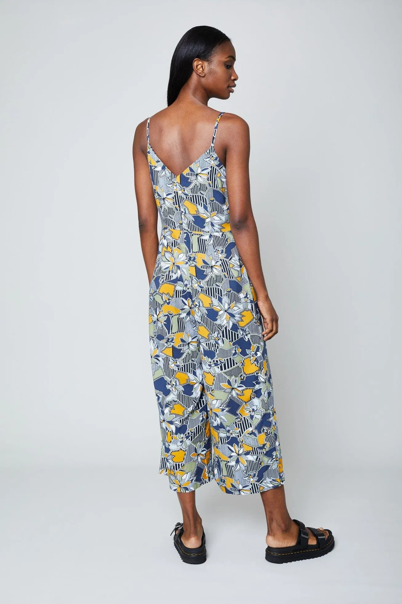 Geo Flora Print Jumpsuit