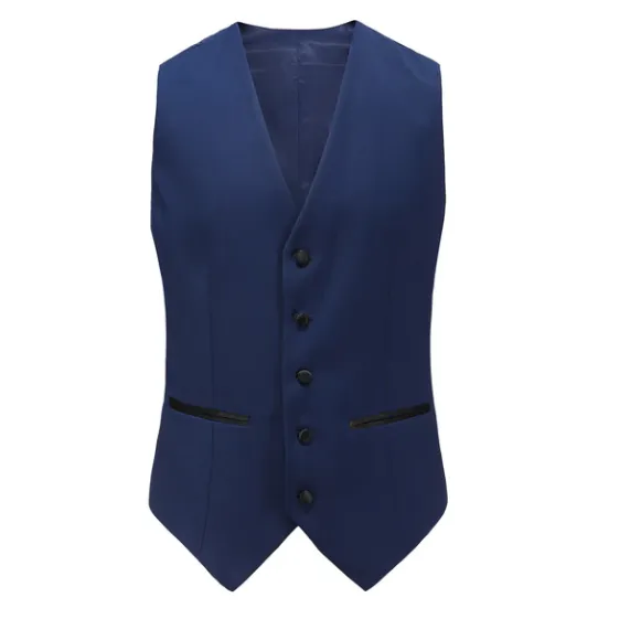 Gino Vitale Slim Fit Peak Lapel Three Piece Tuxedo - Indigo