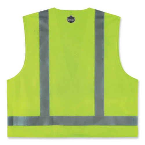 Glowear 8249z Class 2 Economy Surveyors Zipper Vest, Polyester, 4x-large/5x-large, Lime, Ships In 1-3 Business Days