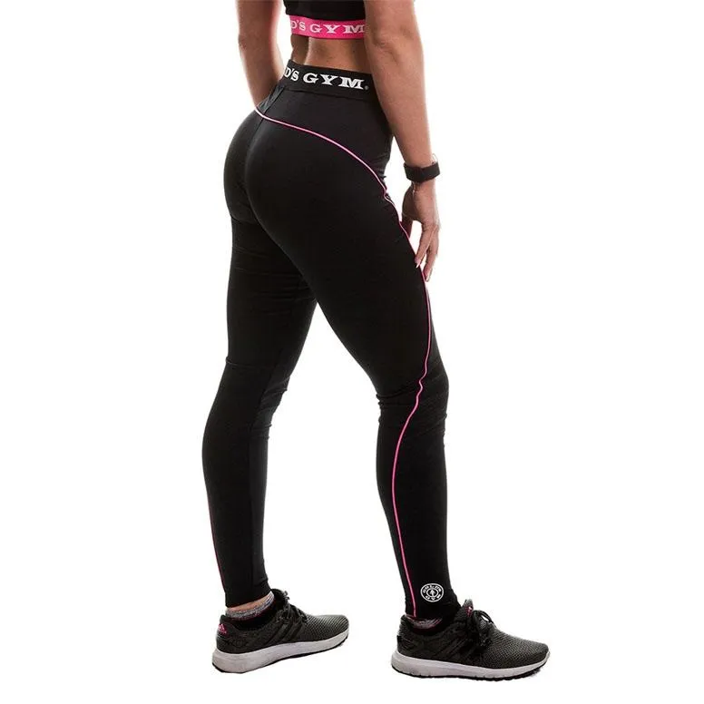 Golds Gym Ladies Long Gym Leggings - Black-Pink