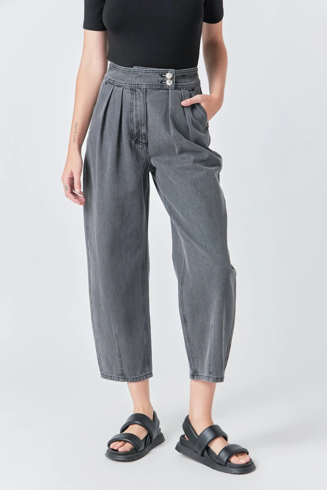 Grey Lab - Silver Straight Pants