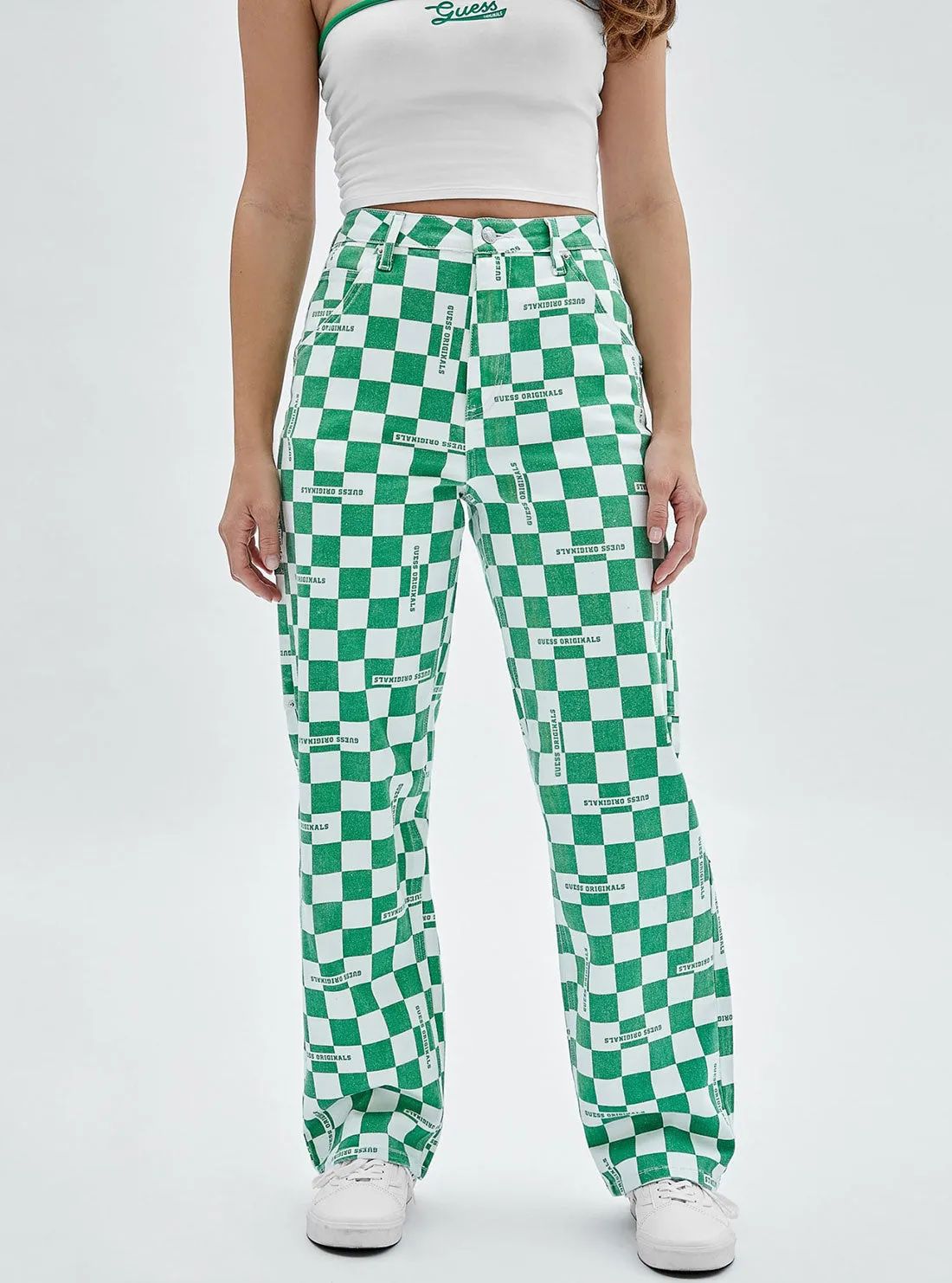 Guess Originals Green Checkered Carpenter Pants