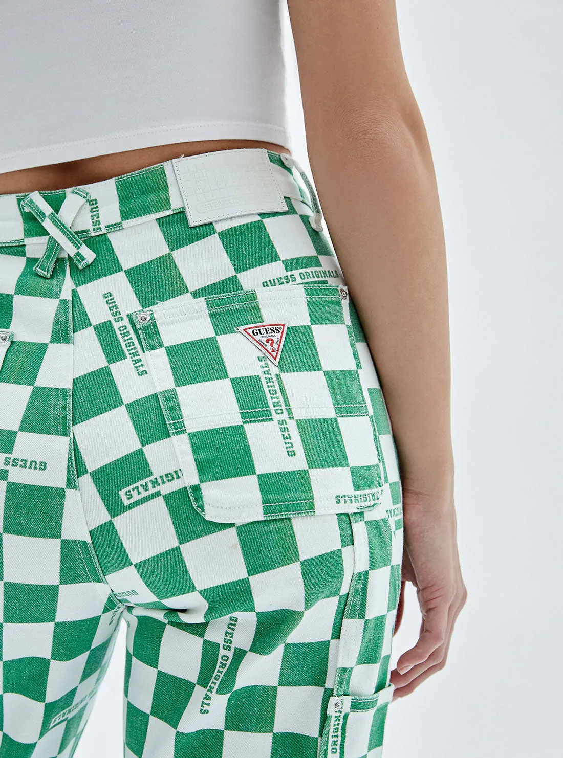 Guess Originals Green Checkered Carpenter Pants