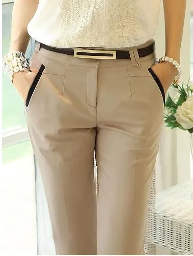 {Guoran} Office ladies work trousers elegant women plus size black khaki business pencil pants female high quality outwear