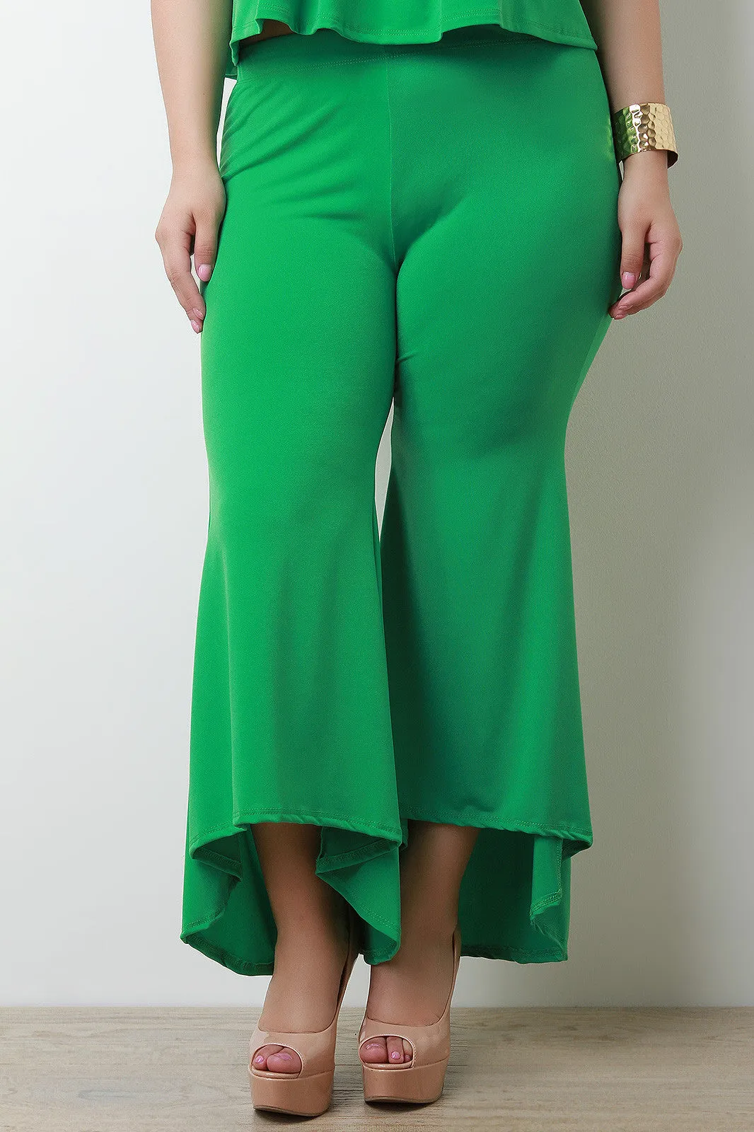 High Waist Crop Bell Bottom Pants