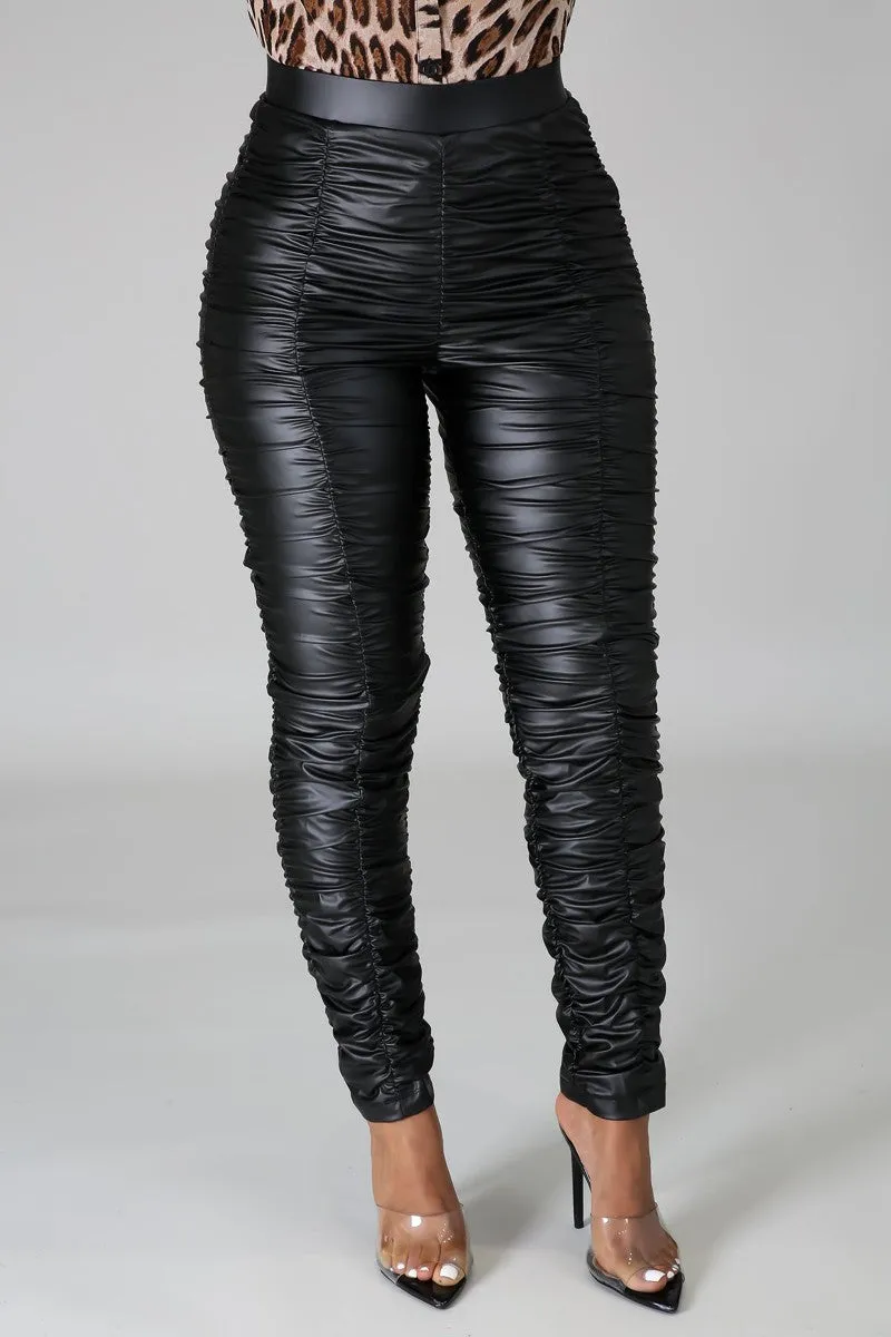 High Waist Faux Leather Pants