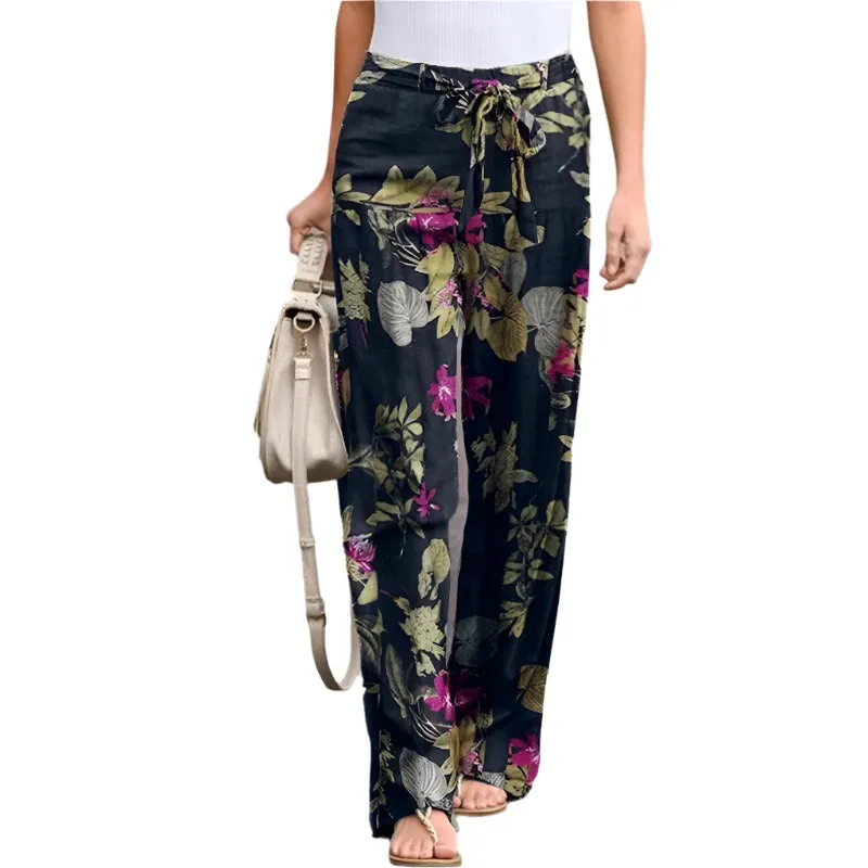 High Waist Loose Drawstring Vintage Pants