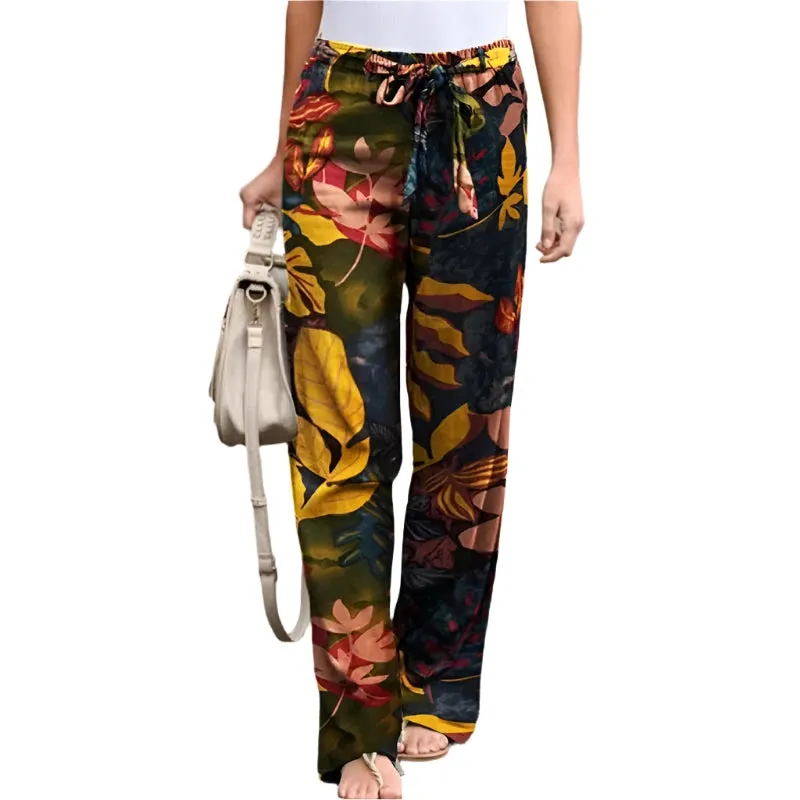 High Waist Loose Drawstring Vintage Pants