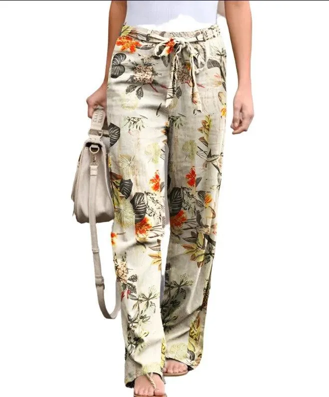 High Waist Loose Drawstring Vintage Pants