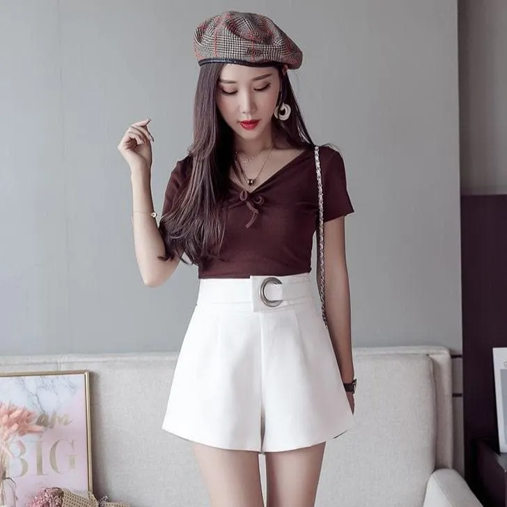 High Waist Shorts With Waistbelt