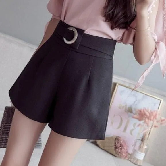 High Waist Shorts With Waistbelt