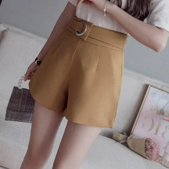 High Waist Shorts With Waistbelt