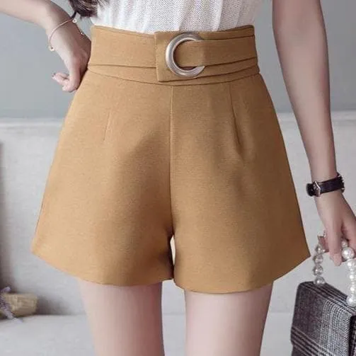 High Waist Shorts With Waistbelt