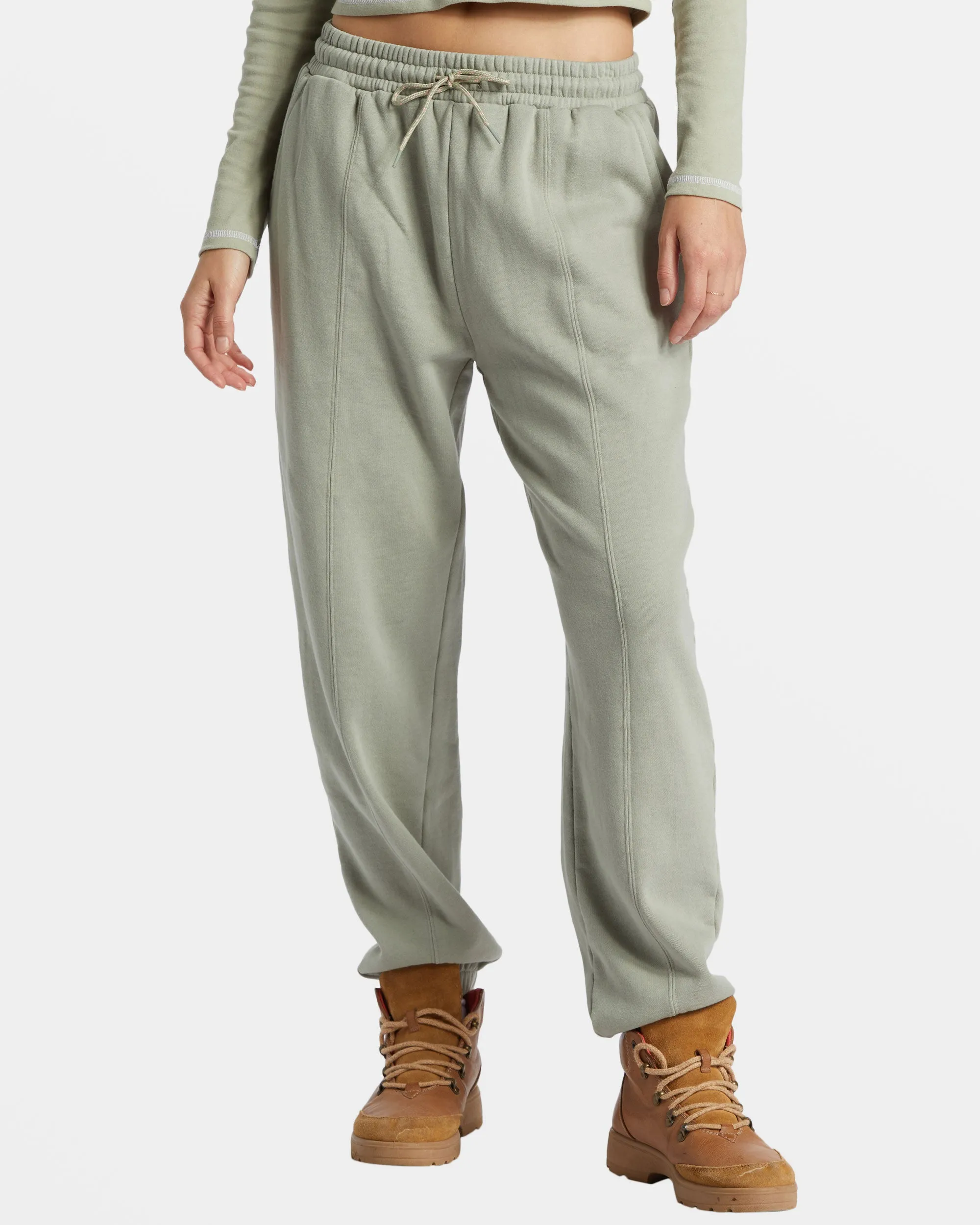 Hike Date Elastic Waist Pants - Seagrass