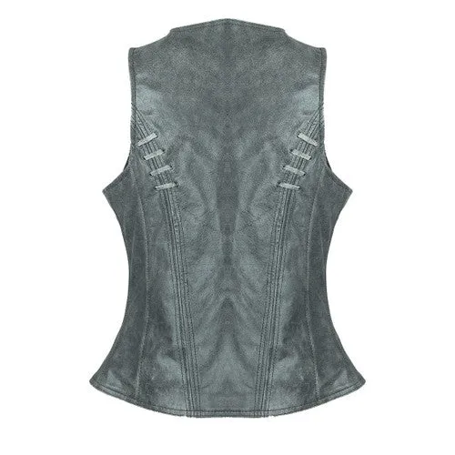 HML1038-DG Ladies Two Tone Gray Vest