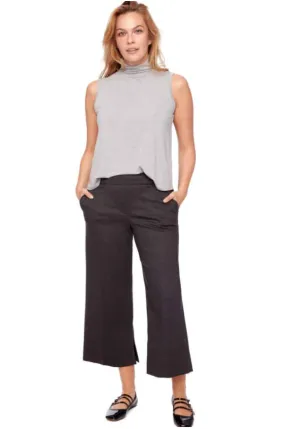 ILTM Plaid Crop Wide Pant-Charcoal