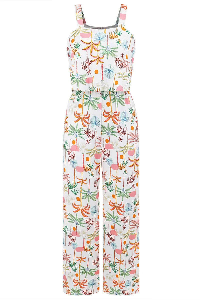 JNF4203 Printed Sleeveless Jumpsuit