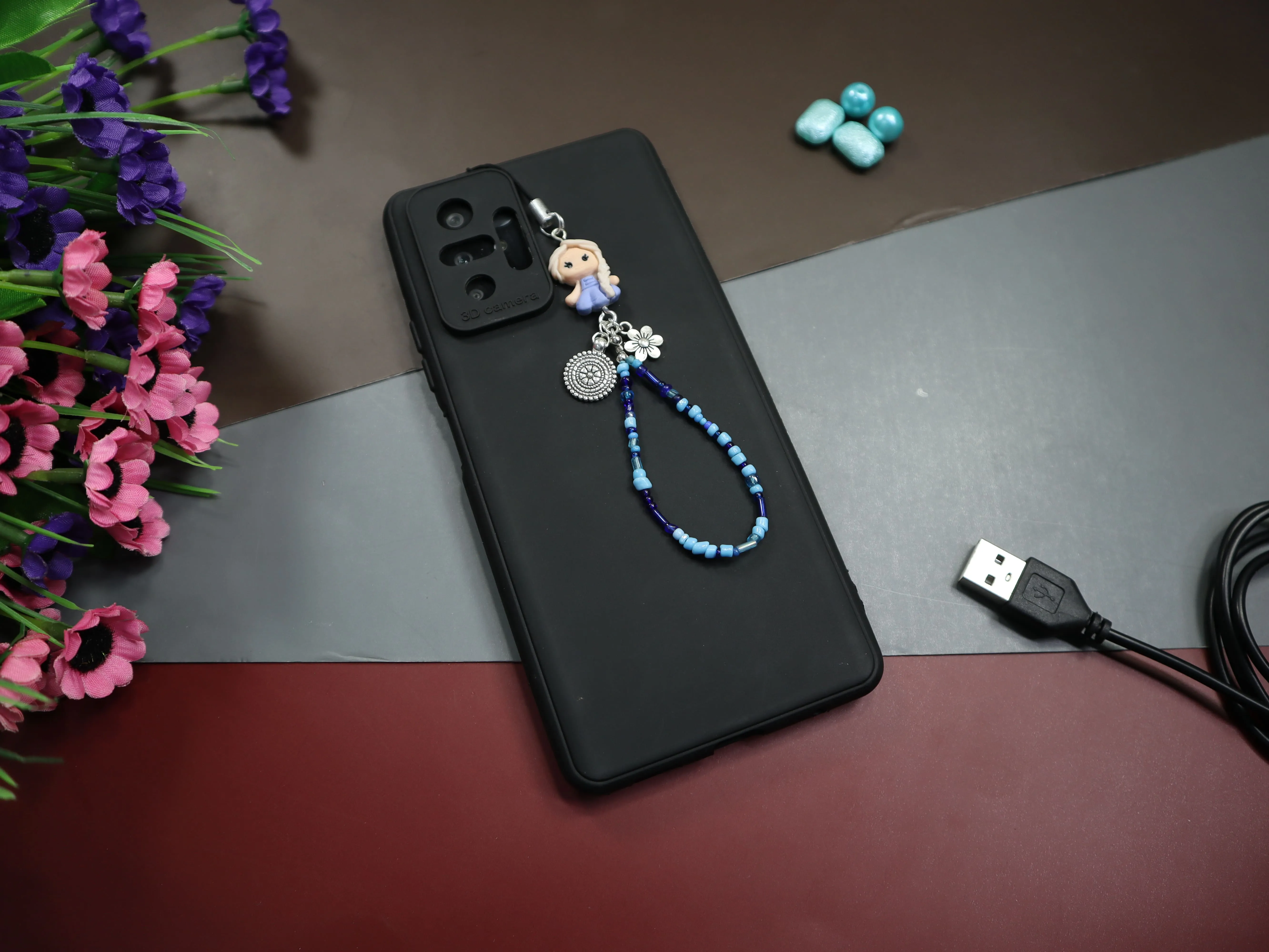 Kamule Sky & Blue Elsa Doll Phone Charm