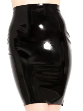 Latex Pencil Skirt in Black