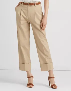 LAUREN RALPH LAUREN Double-Faced Stretch Cotton Ankle Pants