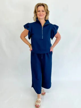 Lets Make Plans Pant Set - Navy