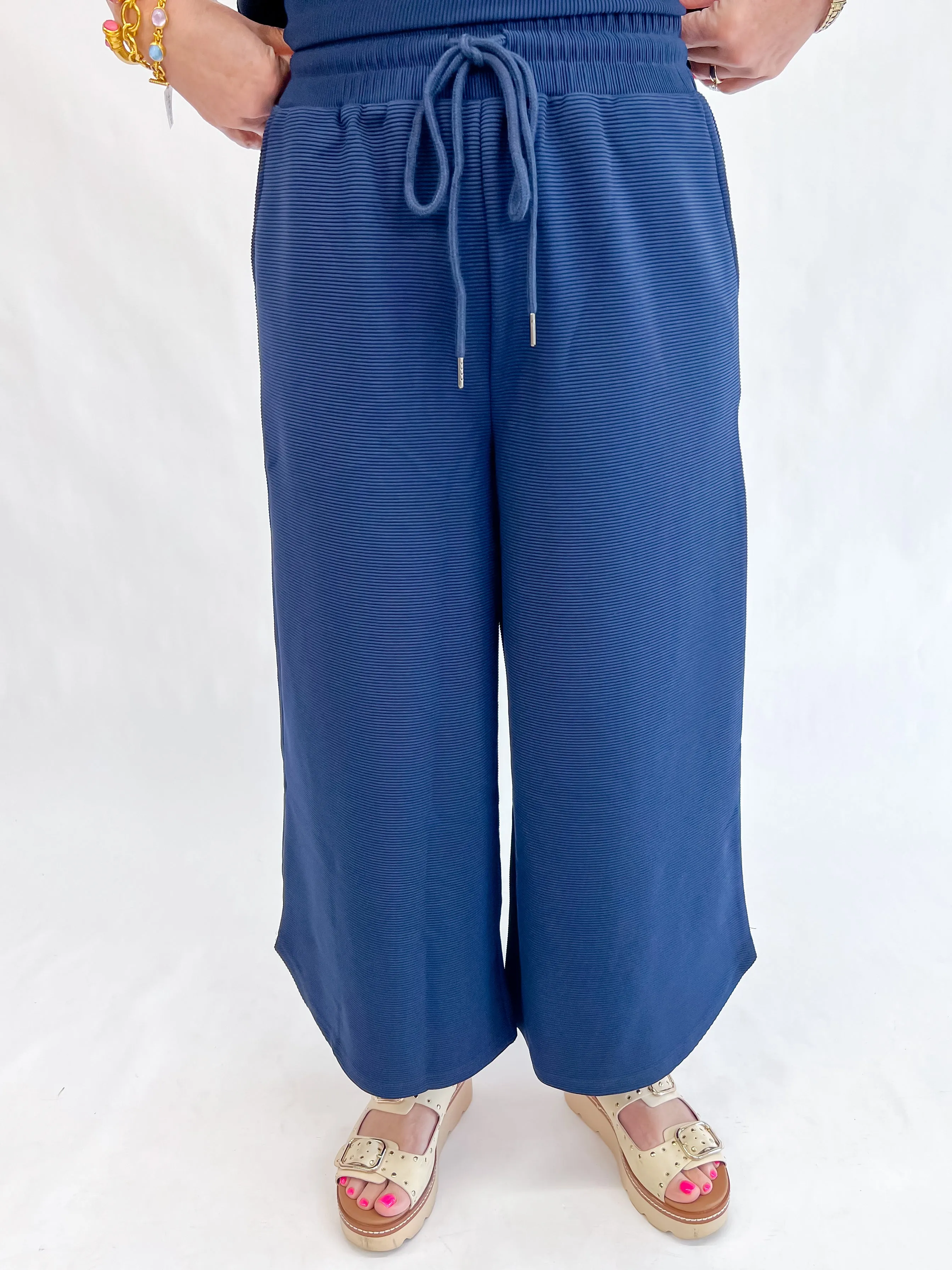 Lets Make Plans Pant Set - Navy