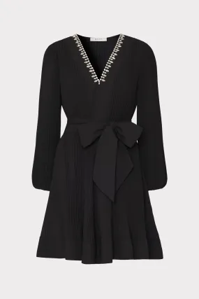 Liv Crystal Embellished Pleated Dress