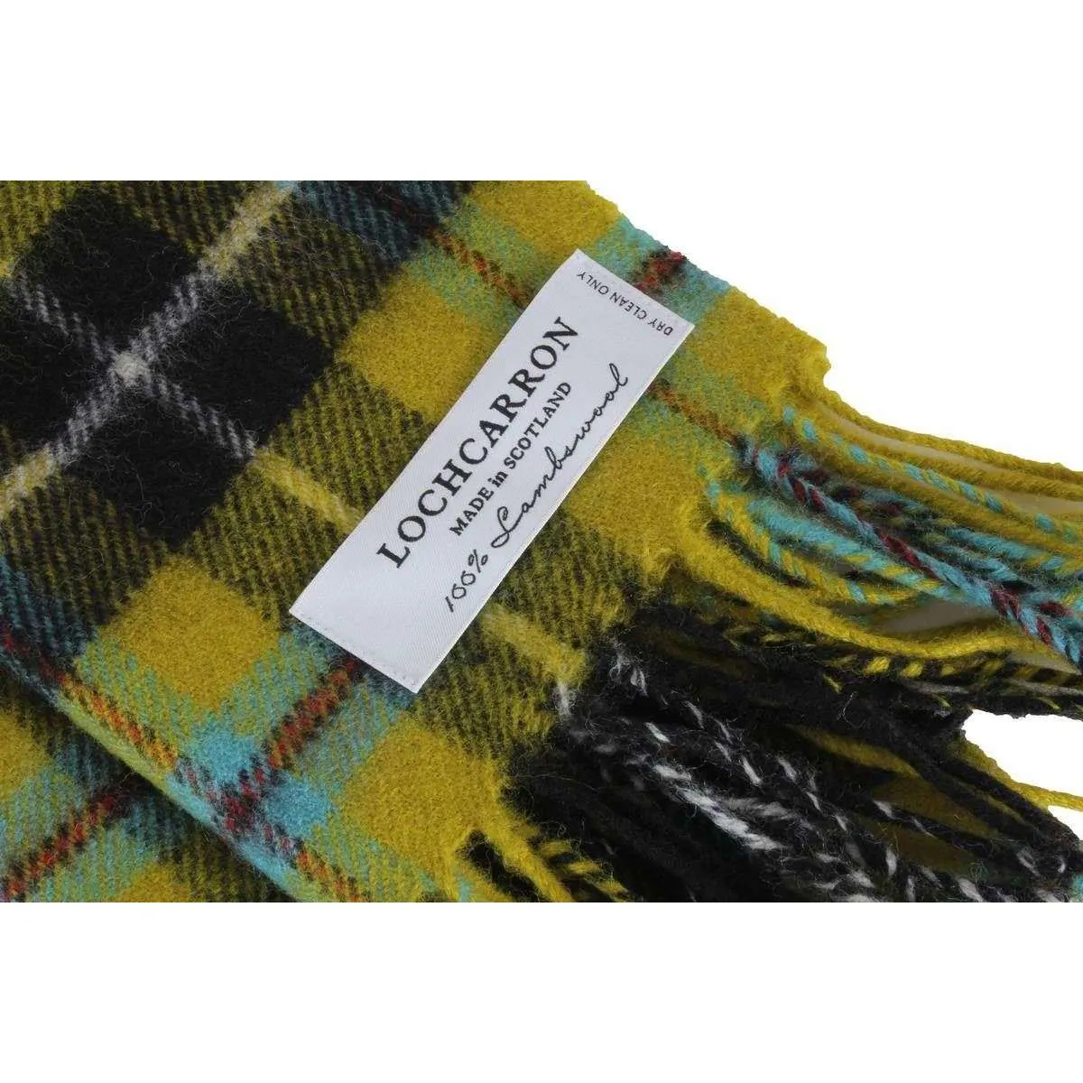 Locharron of Scotland Bowhill Cornish National Lambswool Scarf - Green/Blue