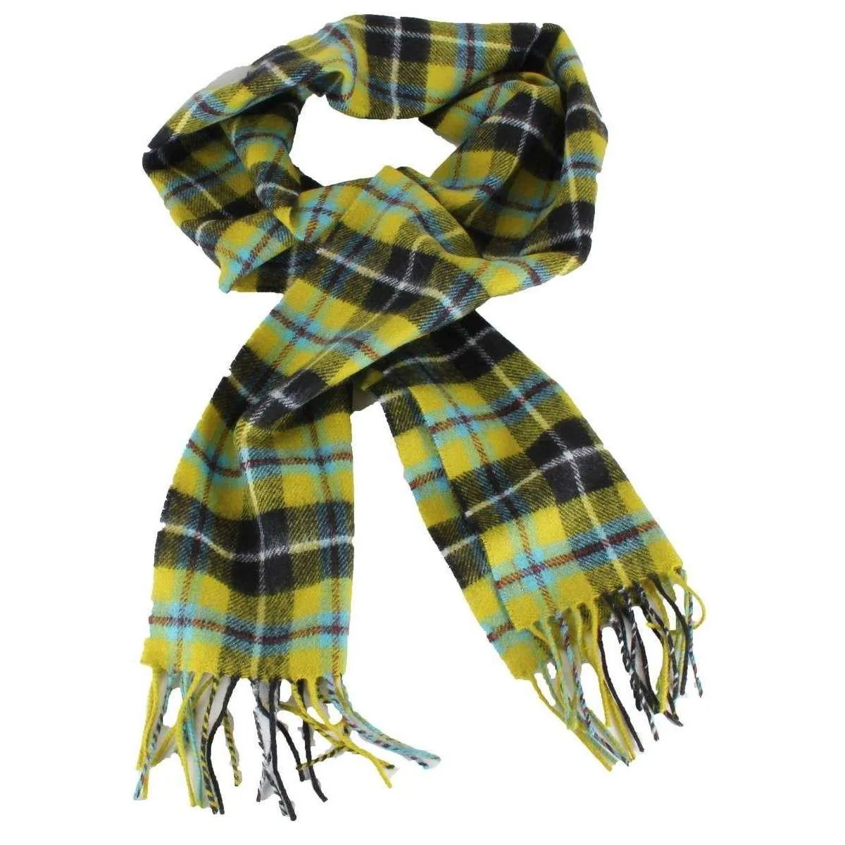 Locharron of Scotland Bowhill Cornish National Lambswool Scarf - Green/Blue