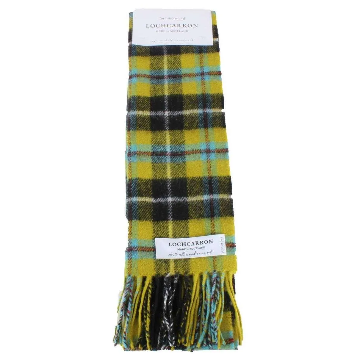 Locharron of Scotland Bowhill Cornish National Lambswool Scarf - Green/Blue