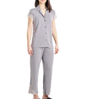 Luxe Shangri-La PJ Set Heather Gray