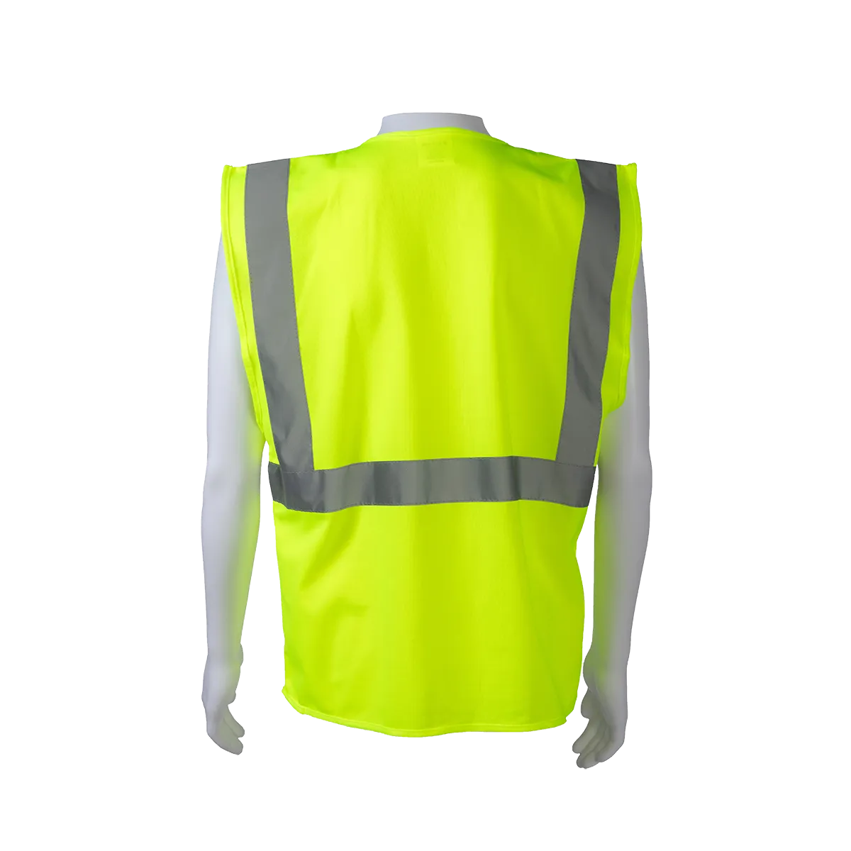 LV2-CB0 ANSI/ISEA 107-2020 CLASS 2 Lime Solid Safety Vest Zipper Closure