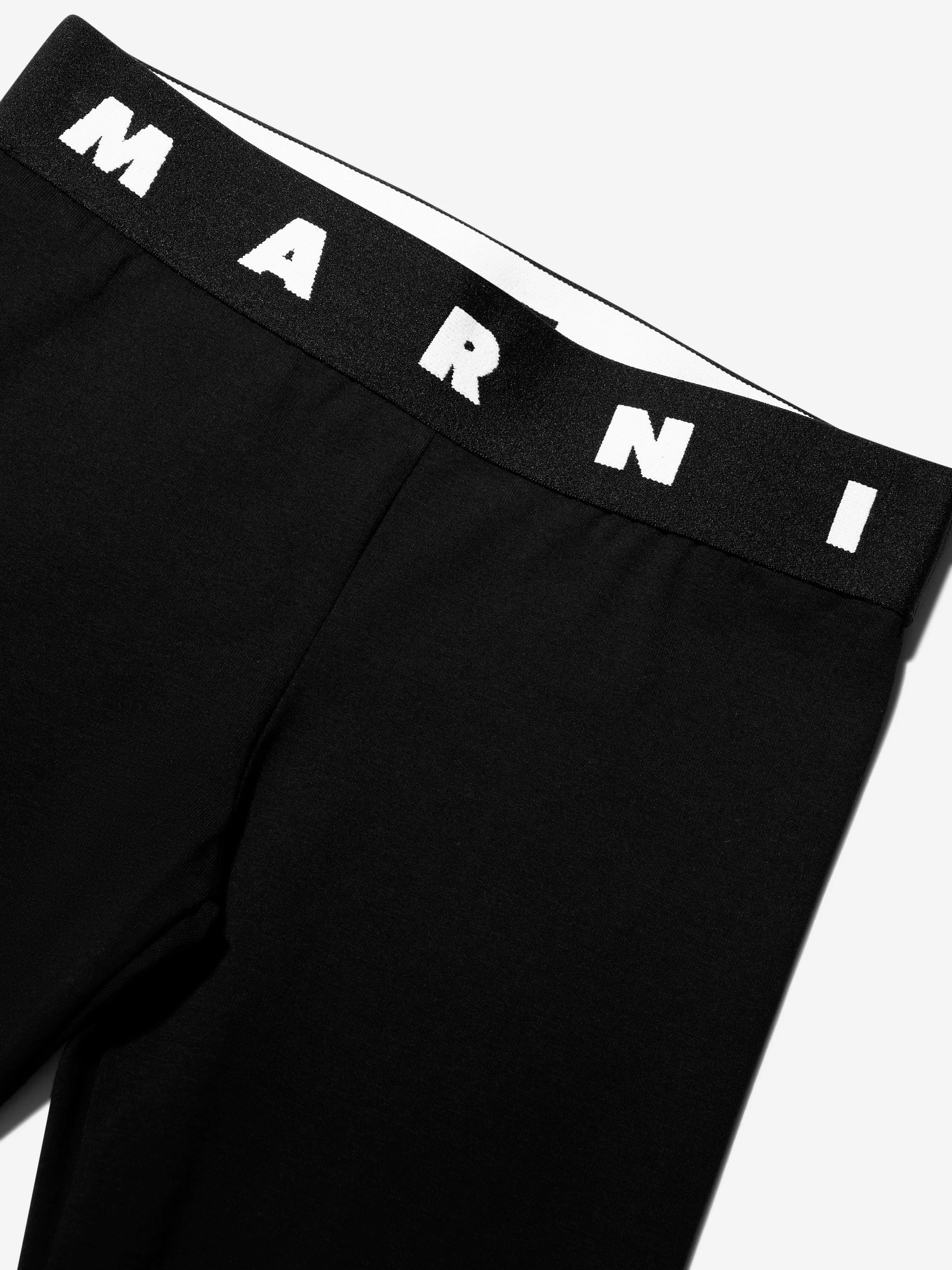 MARNI Girls Logo Band Leggings in Black