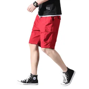 men's summer new multi-pocket tooling shorts men's large size loose solid color tide male handsome five Shorts