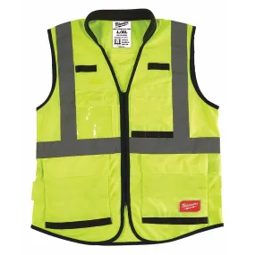 Milwaukee 48-73-5082 Class 2 High Visibility Yellow Performance Safety Vest - L/XL (CSA)