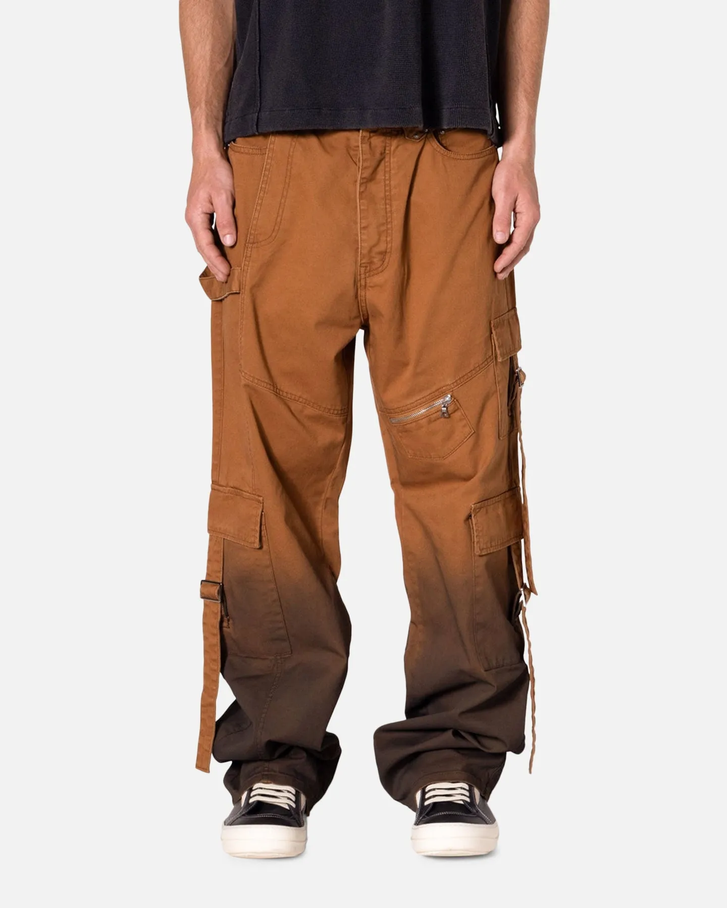 MNML Ultra Baggy Locomotive Denim Pants Brown