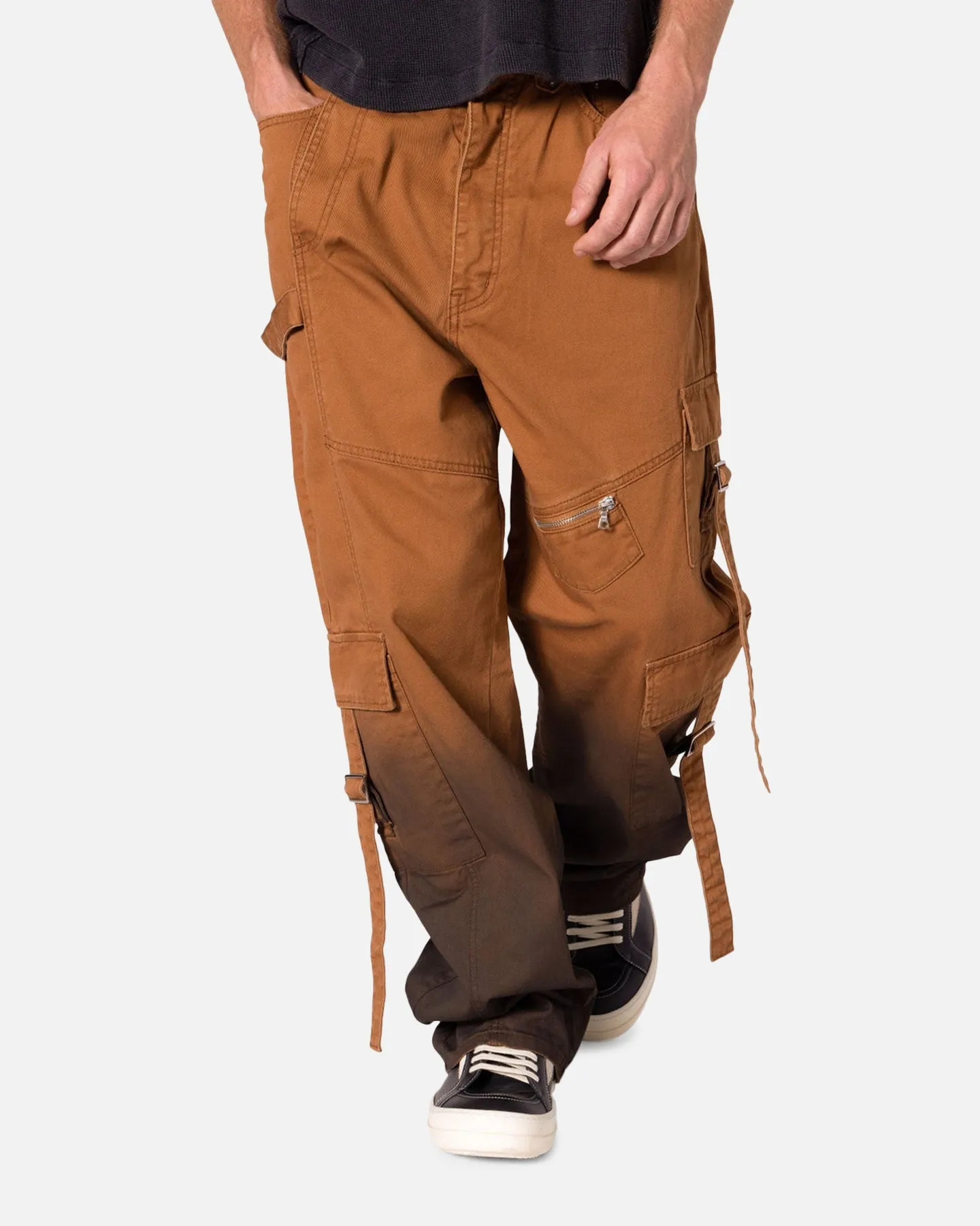 MNML Ultra Baggy Locomotive Denim Pants Brown